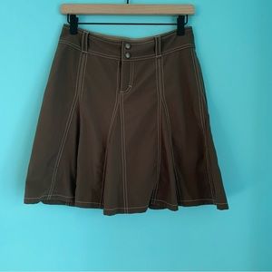 Athleta Whatever Active Stretch A-Line Mini Hiking Athletic Skort 0 Brown Rare